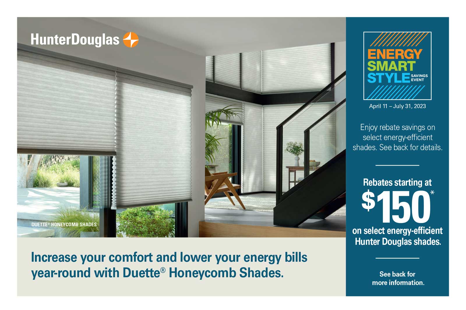 $150 Rebate on Duette Honeycomb Window Shades